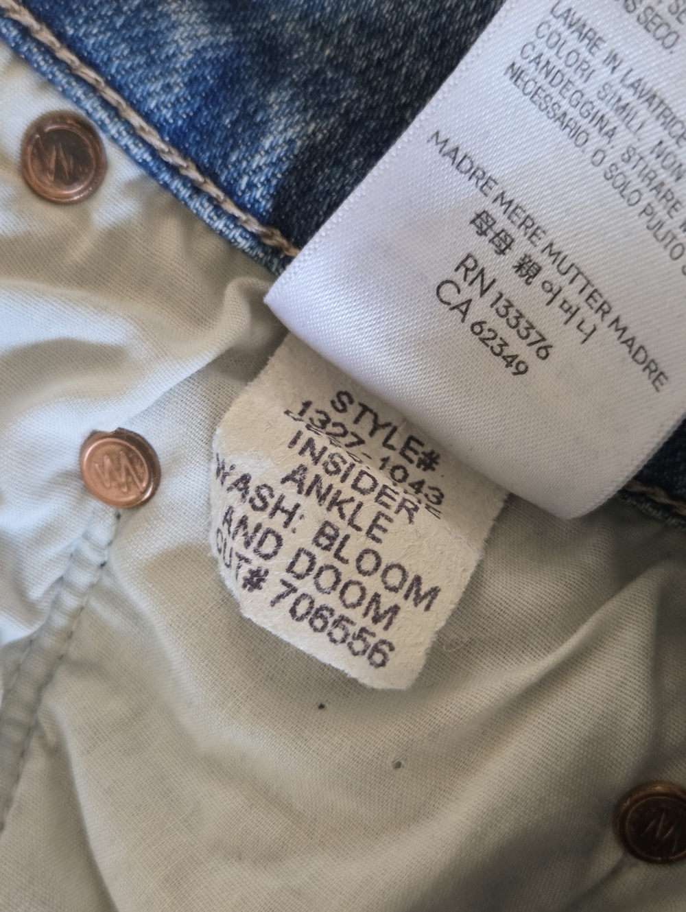 Mother Wmns The Insider Ankle Distressed Jeans 25 Hipster Festival Casual Boho - Picture 9 of 12